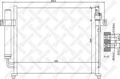 STELLOX 10-45027-SX_=AVA HY5087=NS94646=OEHY-976061C100 !радиатор конд. Hyundai Getz 1.3/1.6 all 02> (1045027SX)