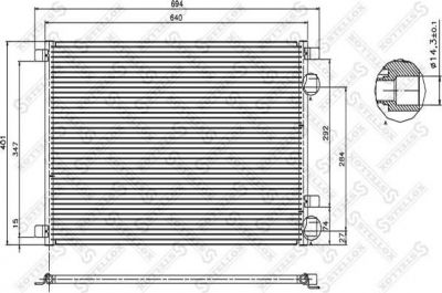 STELLOX 10-45034-SX =NS94626=RT5305=VL817608 [8200115543] !радиатор конд. Renault Scenic/Megane 02> (1045034SX)