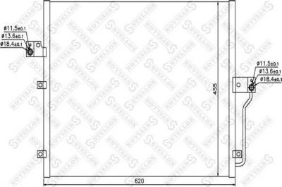 STELLOX 10-45578-SX радиатор кондиционера! Ssangyong Action/Kyron 2.0XDi/2.7XDi 05> (1045578SX)