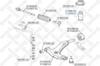 Stellox 11-51004-SX буфер, амортизация на HYUNDAI ACCENT I (X-3)