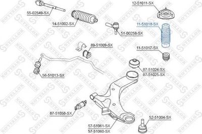 Stellox 11-51018-SX защитный колпак / пыльник, амортизатор на HYUNDAI GETZ (TB)