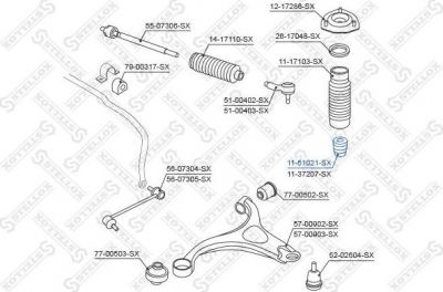 Stellox 11-51021-SX буфер, амортизация на HYUNDAI SANTA FE II (CM)