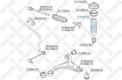 Stellox 11-53030-SX защитный колпак / пыльник, амортизатор на HYUNDAI SANTA FE II (CM)