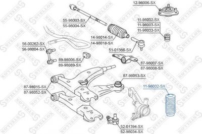 Stellox 11-98032-SX защитный колпак / пыльник, амортизатор на TOYOTA COROLLA (_E10_)