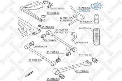 Stellox 12-17012-SX опора стойки амортизатора на SUBARU IMPREZA седан (GD)