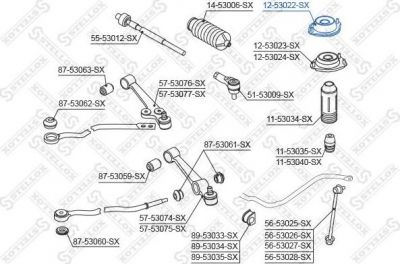 Stellox 12-53022-SX опора стойки амортизатора на KIA RIO универсал (DC)