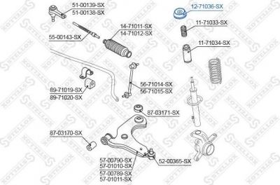 Stellox 12-71036-SX опора стойки амортизатора на FORD FIESTA IV (JA_, JB_)