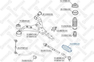 Stellox 14-51004-SX пыльник, рулевое управление на HYUNDAI GETZ (TB)