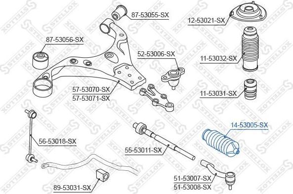 Stellox 14-53005-SX пыльник, рулевое управление на HYUNDAI TUCSON (JM)