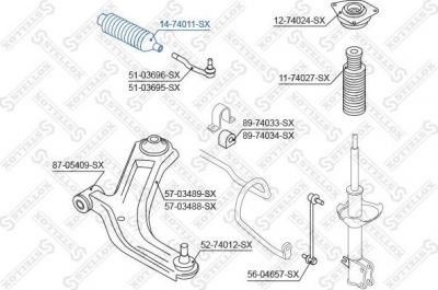 Stellox 14-74011-SX пыльник, рулевое управление на RENAULT CLIO III (BR0/1, CR0/1)