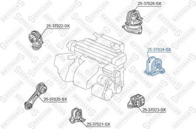 Stellox 25-37024-SX подвеска, двигатель на HONDA CIVIC VI Hatchback (EJ, EK)