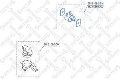 Stellox 25-51091-SX подвеска, двигатель на HYUNDAI GETZ (TB)