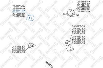 Stellox 25-51141-SX подвеска, двигатель на HYUNDAI SONATA IV (EF)