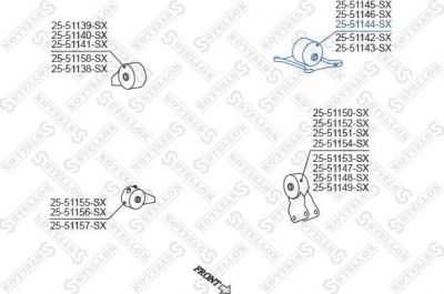 Stellox 25-51144-SX подвеска, двигатель на HYUNDAI SONATA IV (EF)