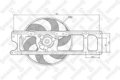 Stellox 29-99077-SX вентилятор, охлаждение двигателя на RENAULT CLIO II (BB0/1/2_, CB0/1/2_)