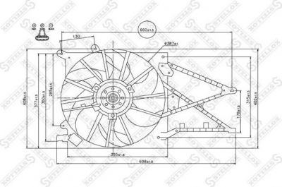 Stellox 29-99098-SX вентилятор, охлаждение двигателя на OPEL ASTRA G седан (F69_)