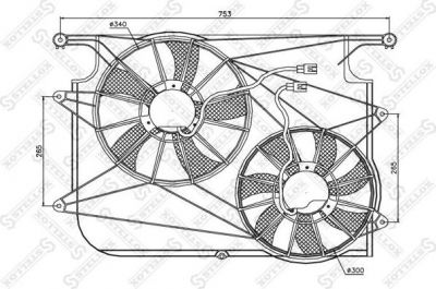 Stellox 29-99228-SX вентилятор, охлаждение двигателя на CHEVROLET CAPTIVA (C100, C140)