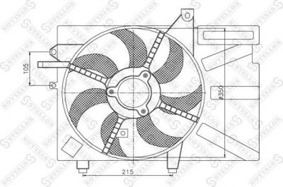 Stellox 29-99300-SX вентилятор, охлаждение двигателя на HYUNDAI GETZ (TB)