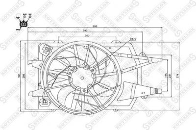 Stellox 29-99326-SX вентилятор, охлаждение двигателя на FORD FOCUS (DAW, DBW)