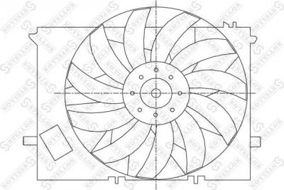 Stellox 29-99378-SX вентилятор, охлаждение двигателя на MERCEDES-BENZ S-CLASS (W220)