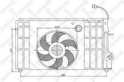 Stellox 29-99404-SX вентилятор, охлаждение двигателя на PEUGEOT 306 (7B, N3, N5)