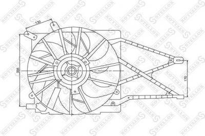 STELLOX 29-99321-SX вентилятор охлаждения! Opel Astra/Zafira 1.6-2.2 98-05 (2999321SX)
