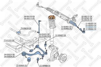 STELLOX наконечник поперечной рулевой тяги (51-00465-SX)