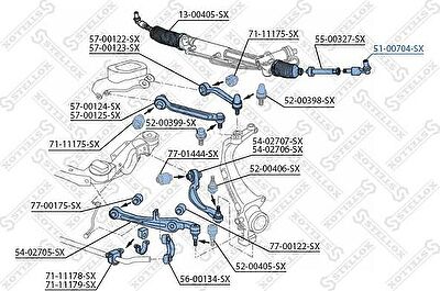 STELLOX наконечник поперечной рулевой тяги (51-00704-SX)