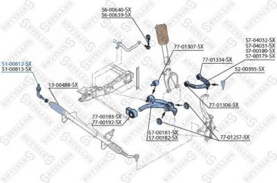 Stellox 51-00812-SX наконечник поперечной рулевой тяги на ALFA ROMEO 159 (939)