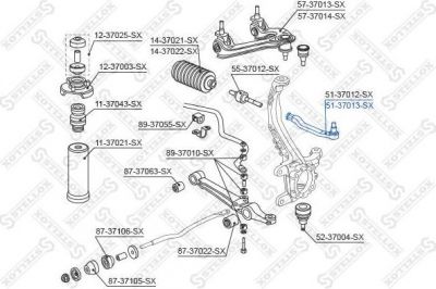 Stellox 51-37013-SX наконечник поперечной рулевой тяги на HONDA ACCORD VI (CG, CK)