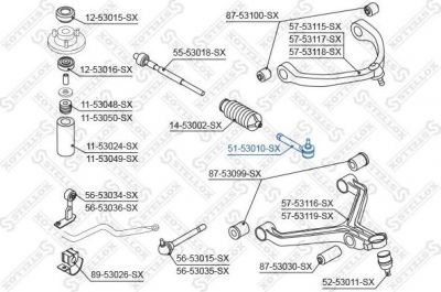 Stellox 51-53010-SX наконечник поперечной рулевой тяги на MAZDA E-SERIE фургон (SR2)
