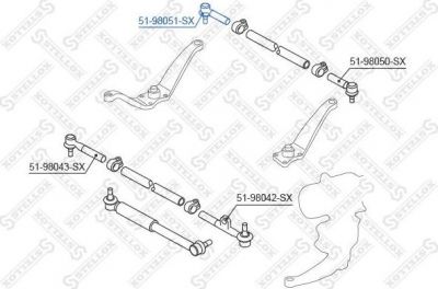 Stellox 51-98051-SX наконечник поперечной рулевой тяги на TOYOTA LAND CRUISER 80 (_J8_)