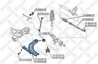 Stellox 52-00174-SX несущий / направляющий шарнир на AUDI A1 (8X1, 8XK, 8XF)