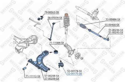 Stellox 52-00175-SX несущий / направляющий шарнир на AUDI A1 (8X1, 8XK, 8XF)