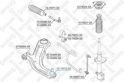 Stellox 52-74012-SX несущий / направляющий шарнир на NISSAN NOTE (E11)