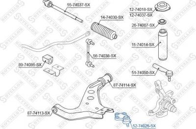 STELLOX 52-74026-SX_опора шаровая!Nissan Terrano R50 all 97> (5274026SX)