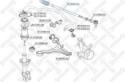 STELLOX 55-00093-SX_тяга рулевая! Honda CR-V 2.0 02> (55-00093-SX)