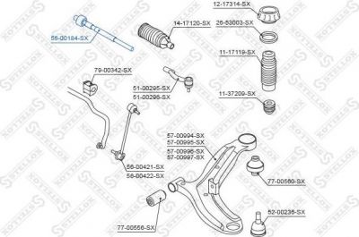 Stellox 55-00184-SX осевой шарнир, рулевая тяга на KIA VENGA (YN)