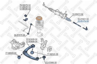 Stellox 55-00276-SX осевой шарнир, рулевая тяга на PEUGEOT 307 Break (3E)