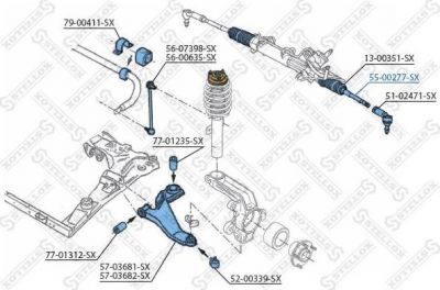 Stellox 55-00277-SX осевой шарнир, рулевая тяга на FORD MONDEO III седан (B4Y)