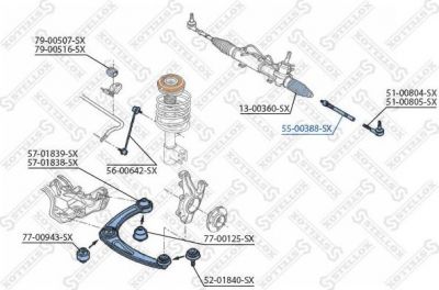 Stellox 55-00388-SX осевой шарнир, рулевая тяга на CITROEN BERLINGO (B9)