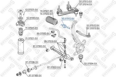 Stellox 55-37012-SX осевой шарнир, рулевая тяга на HONDA SHUTTLE (RA)