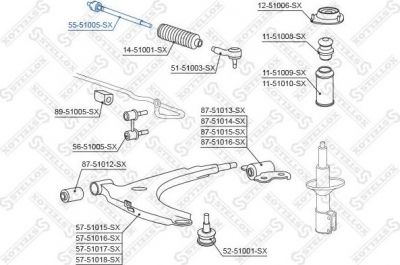 Stellox 55-51005-SX осевой шарнир, рулевая тяга на HYUNDAI LANTRA II Wagon (J-2)