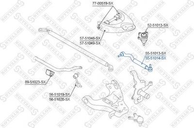 Stellox 55-51014-SX осевой шарнир, рулевая тяга на HYUNDAI TERRACAN (HP)