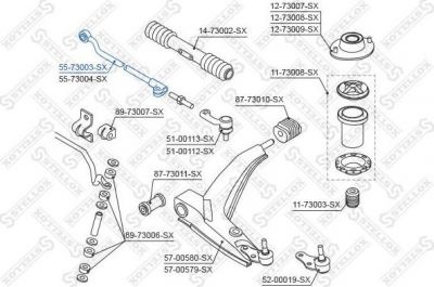 Stellox 55-73003-SX осевой шарнир, рулевая тяга на OPEL KADETT E кабрио (43B_)