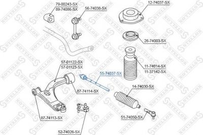 Stellox 55-74037-SX осевой шарнир, рулевая тяга на NISSAN PATHFINDER II (R50)