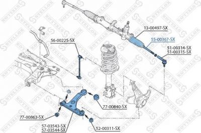 STELLOX 55-00367-SX_тяга рулевая! без пыл. Citroen Nemo, Peugeot Bipper 1.4HD (5500367SX)