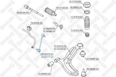 Stellox 56-00177-SX тяга / стойка, стабилизатор на KIA VENGA (YN)