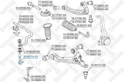 Stellox 56-00214-SX тяга / стойка, стабилизатор на TOYOTA HILUX II пикап (LN8_, RN5_, LN6_, YN6_, YN5_, LN5_, RN6_)