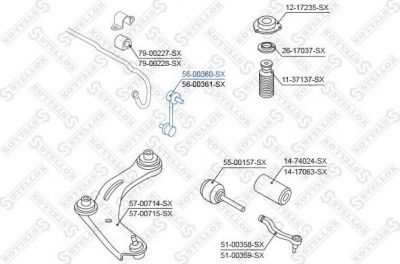 Stellox 56-00360-SX тяга / стойка, стабилизатор на NISSAN X-TRAIL (T31)